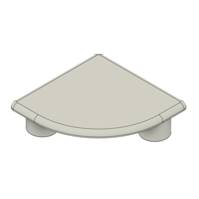 MODULAR SOLUTIONS POLYAMIDE PART<br>END CAP 45MM X 45MM ROUND CORNER LIGHT GRAY
